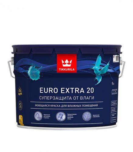 Краска в/д Euro Extra 20 основа А полуматовая  Тиккурила 9 л